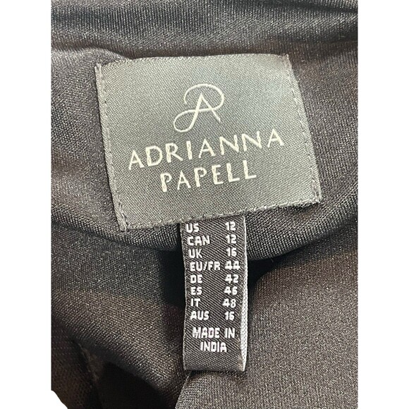 VTG Y2K Adrianna Papell Black Beaded Dress Velvet Burnout Mesh Formal Dress 12 - Picture 7 of 16